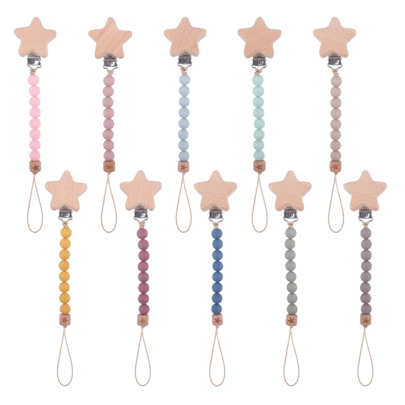 

Baby Pacifier Clip Silicone Pacifiers Holder Chain Beech Teething Toy