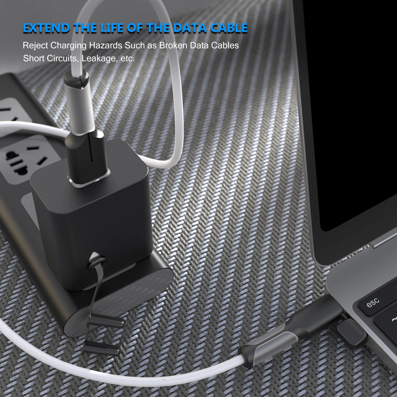 Silicone Multi-Device Charger Cord Protector with Cable Winder