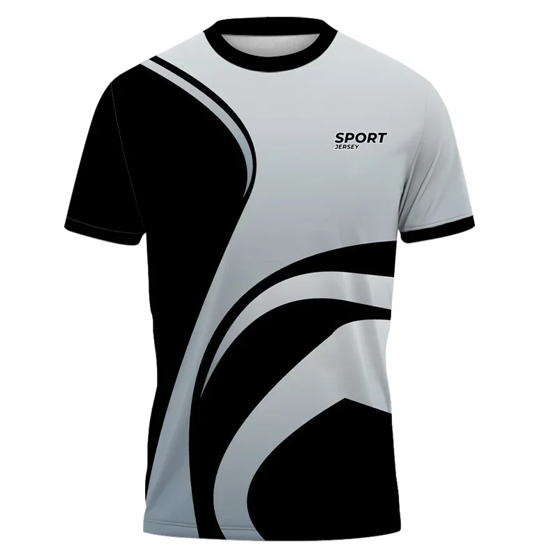 

3D printed new sports shirt for men's summer sports round neck casual short sleeved T-shirt for men's clothing top
