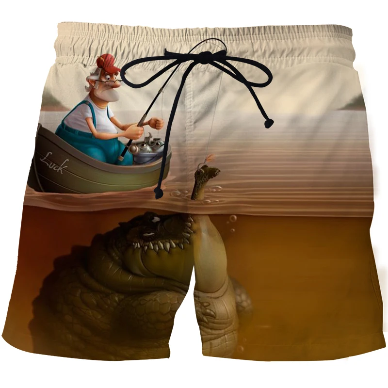 3D Landscape Fish Summer Pants Sports Beach Pants Animation Printed Comfortable Casual Quick Dry Men's Surf Pants Fitness  2023 5