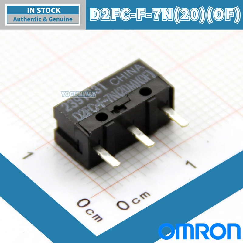 10 Pz-100 Pz D2Fc-F-7N(20M) Del Nuovo Microinterruttore Originale Omron Punto Bianco Finecorsa Pulsante Mouse Riparazione All'Ingrosso