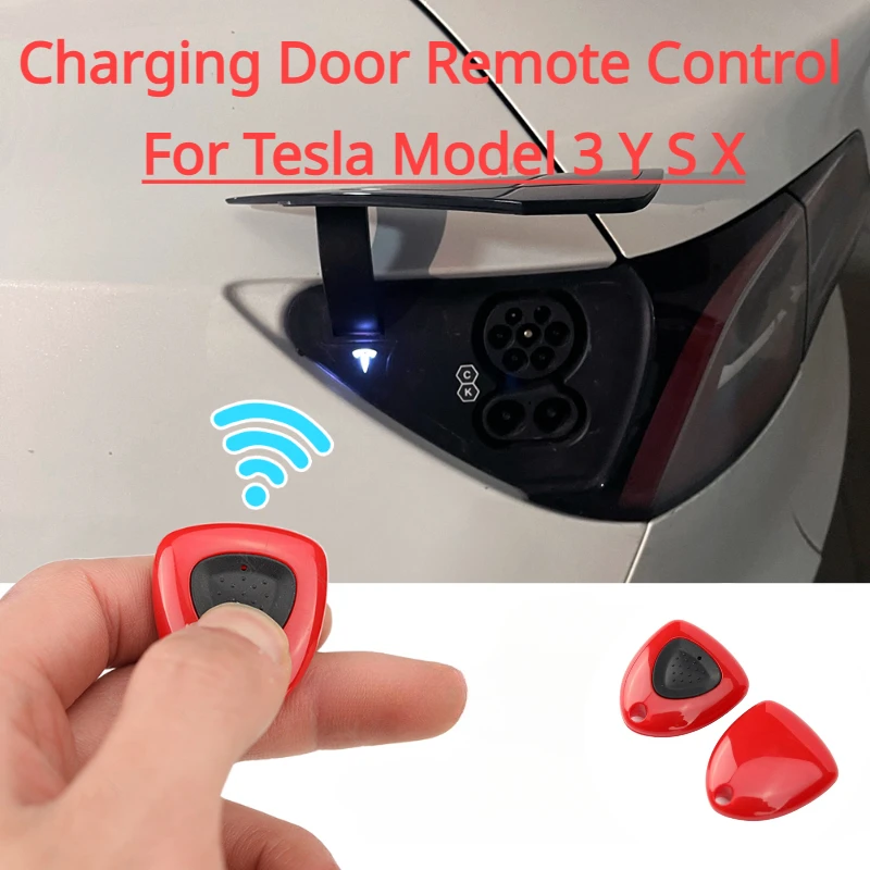 

For Tesla Model 3 Y S X Remote Control of Charging Cover Open Button Charger Pile Opening Cover Port Key Chip Modely Accessories