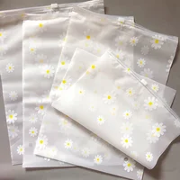 Daisy Flower Transparent Flamingo Travel Storage Bag Zipper Lock Waterproof Clothing Closet Underwear Sorting Bag 1