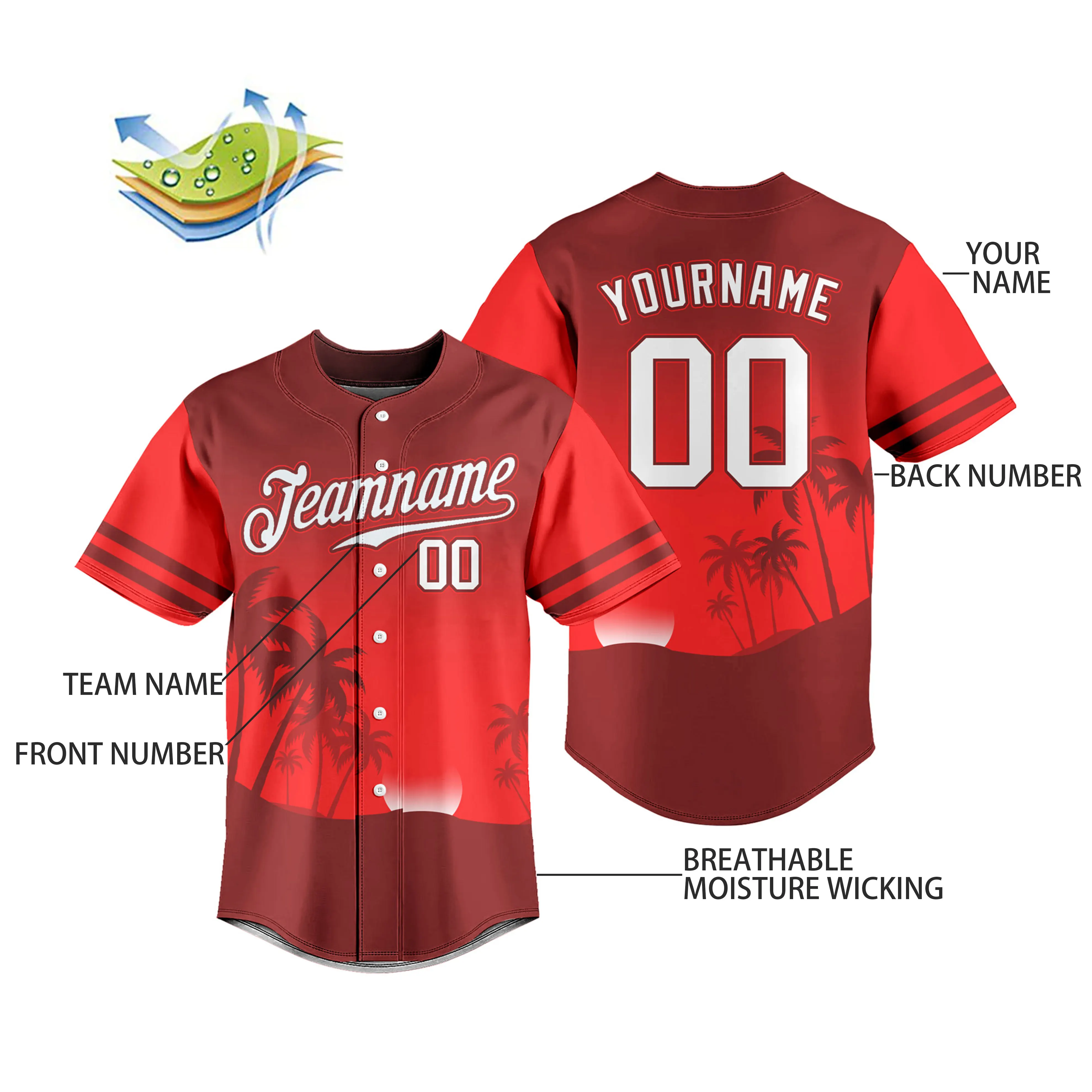 Baseball Jersey Full Buton Short Sleeve T-shirts Personalized Name Number Adult Kids Training Kits Men Women