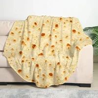 Funny Round Corn Tortilla Blanket Multi-size Soft Warm Throw Blanket for Sofa, Office, Bed, Camping Traveling Soft Flannel Wrap 1