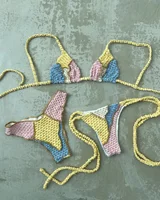 2025 Flower Bikini Set Brazilian Biquini Low Waist Swimwear Push Up SwimSuit Women Solid Swimwear Sexy Beach Wear Female