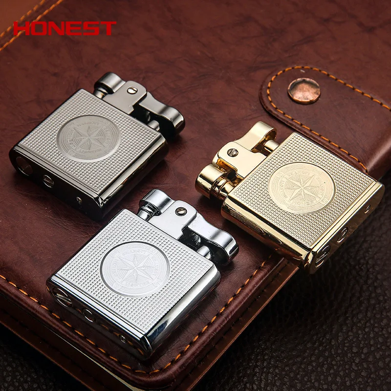 Luxury Kerosene cigarette lighter,kerosene lighter Retro Unusual Lighter for Men Honest Metal Lighters