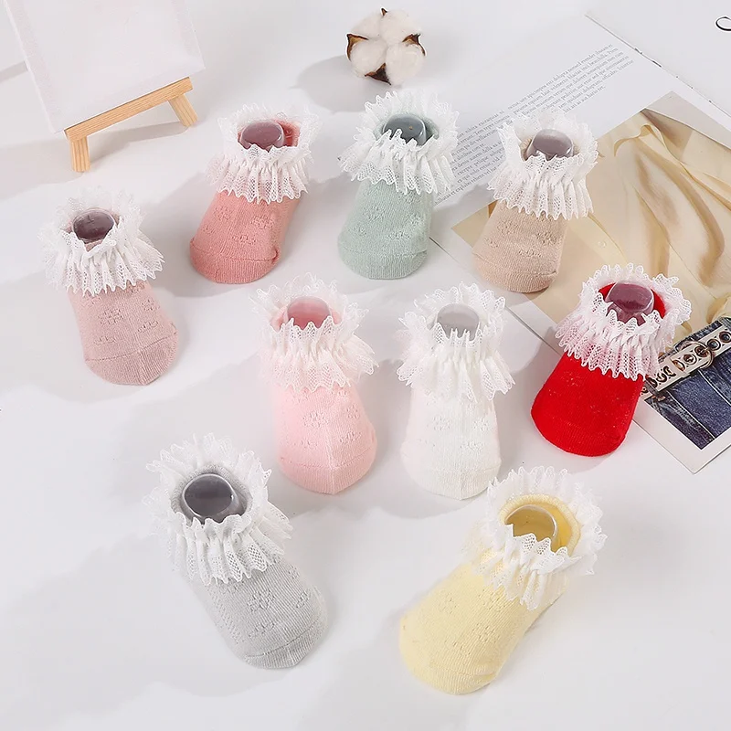 

Spring Autumn Newborn Baby Socks For Girls Cotton Lace Ruffled Infant Girls Sock Princess Toddler Baby Girls Socks 0-3T