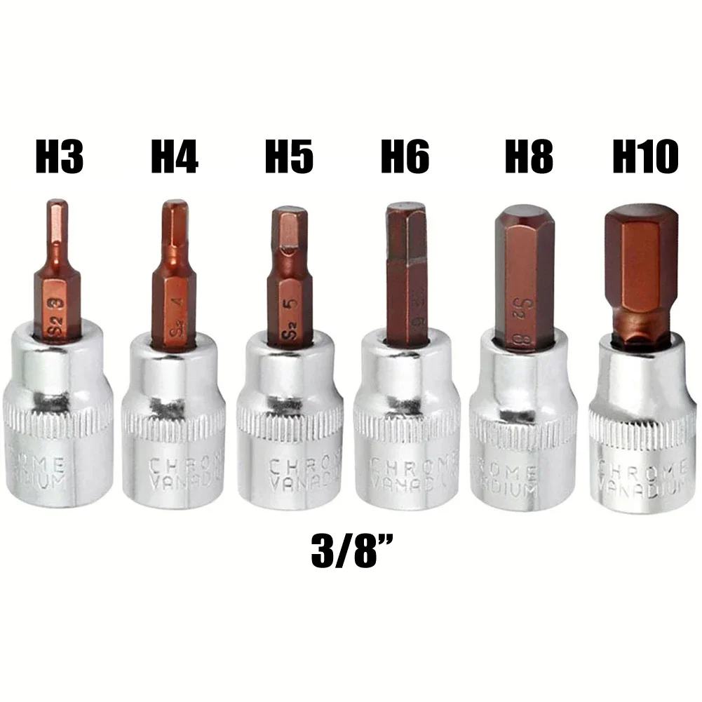 

1pc Socket Adapter Screwdriver H3/H4/H5/H6/H8/H10 3/8 Square Drive Socket Wrench Hex Screwdriver Bits