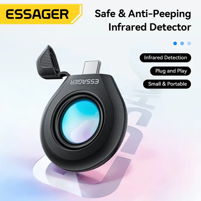Essager Camera Infrared Detector Safe&Anti-Peeping Protection Detector Hotel Pinhole Lens Detect Security Alarm Anti Spy Candid - Image 2