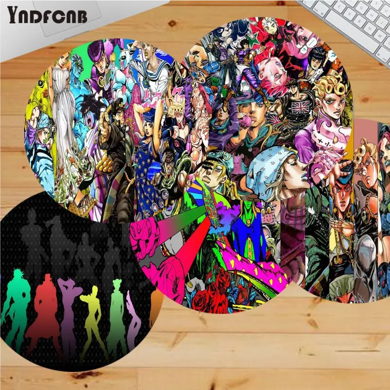 

Anime Jojo's Bizarre Adventure Mousepad Animation Round Big Promotion Table Mat Student Mousepad Computer Keyboard Pad Games Pad