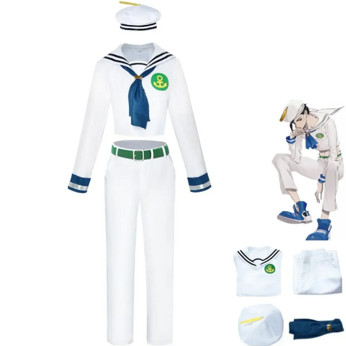 

Костюм для косплея аниме JoJoLion Higashikata Josuke, костюм для косплея Gappy Josuk8 Jo2uke Navy, Униформа, рубашка для мужчин и женщин, костюм матроса на Хэллоуин
