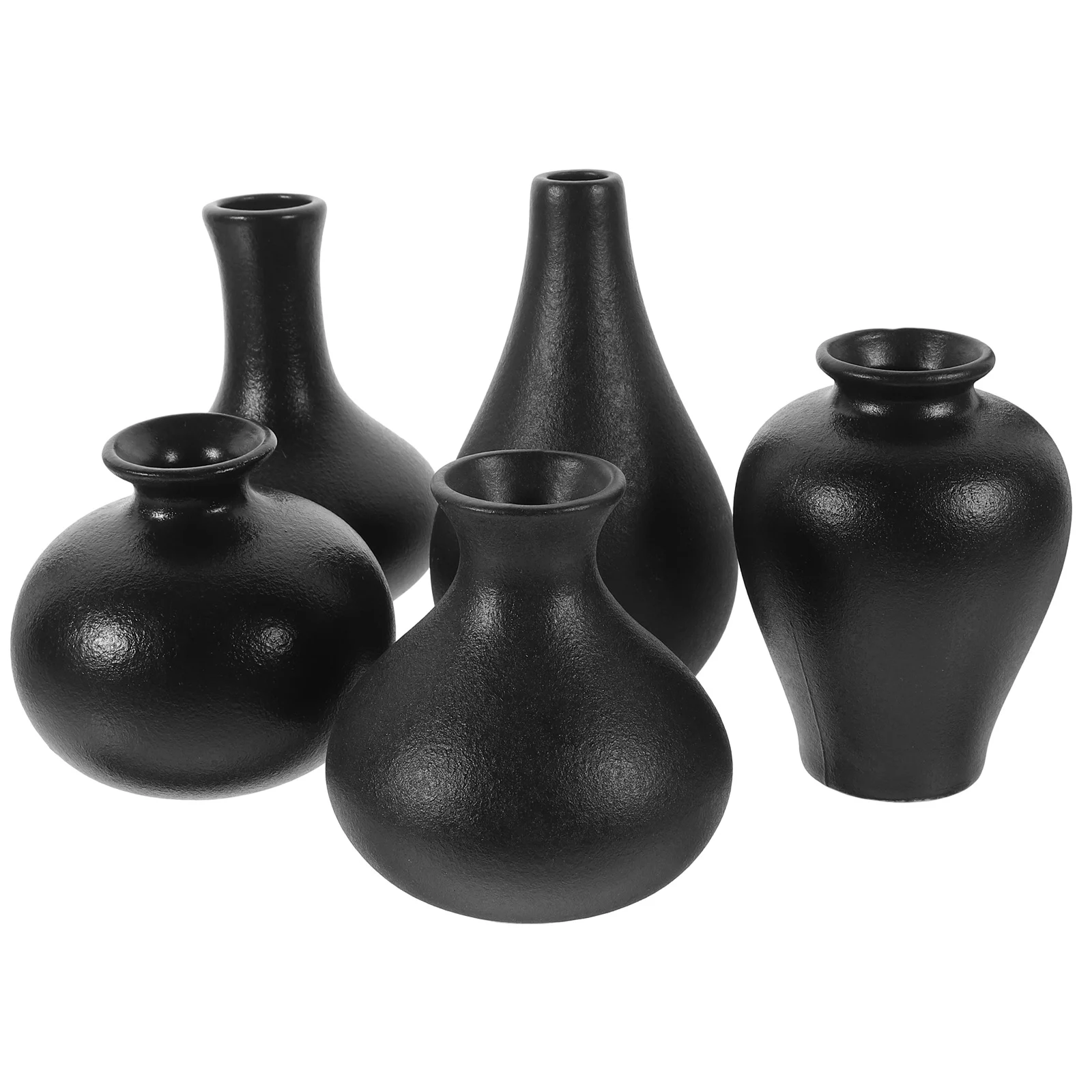 

5 Pcs Mini Flower Vase Photography Props Desktop Hydroponics Ceramic Round Vases Floral Arrangement Holders Ceramics