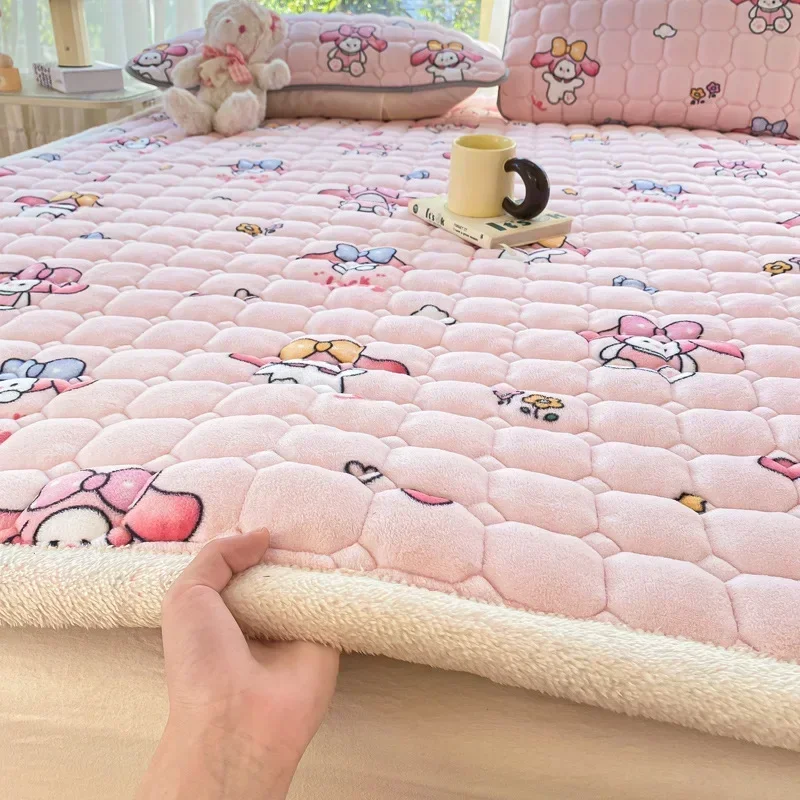 new thickened milk fleece single mattress padded mattress tatami warm cushion