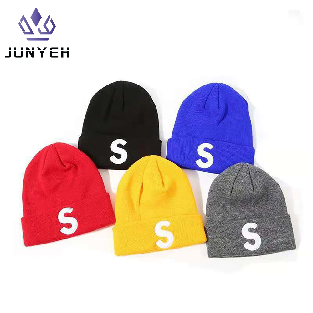 

Fashion Girls Caps Women's Winter Warm Woolen Hats Simple "S" Style Couple Knitted Hat Student Cap Men