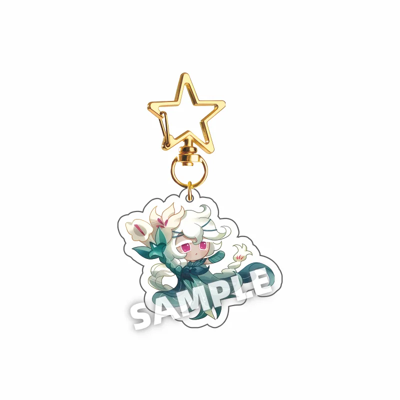 Cookie Run Kingdom Inspired Acrylic Keychain - Candy Shadow Apple Pure Vanilla Design, 6cm