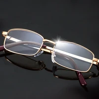 Lunettes de lecture carrées ultralégères pour hommes et femmes, lunettes presbytes, monture entièrement en métal, anti-rayures, vintage, dioptrie 0 à + 4.0 6
