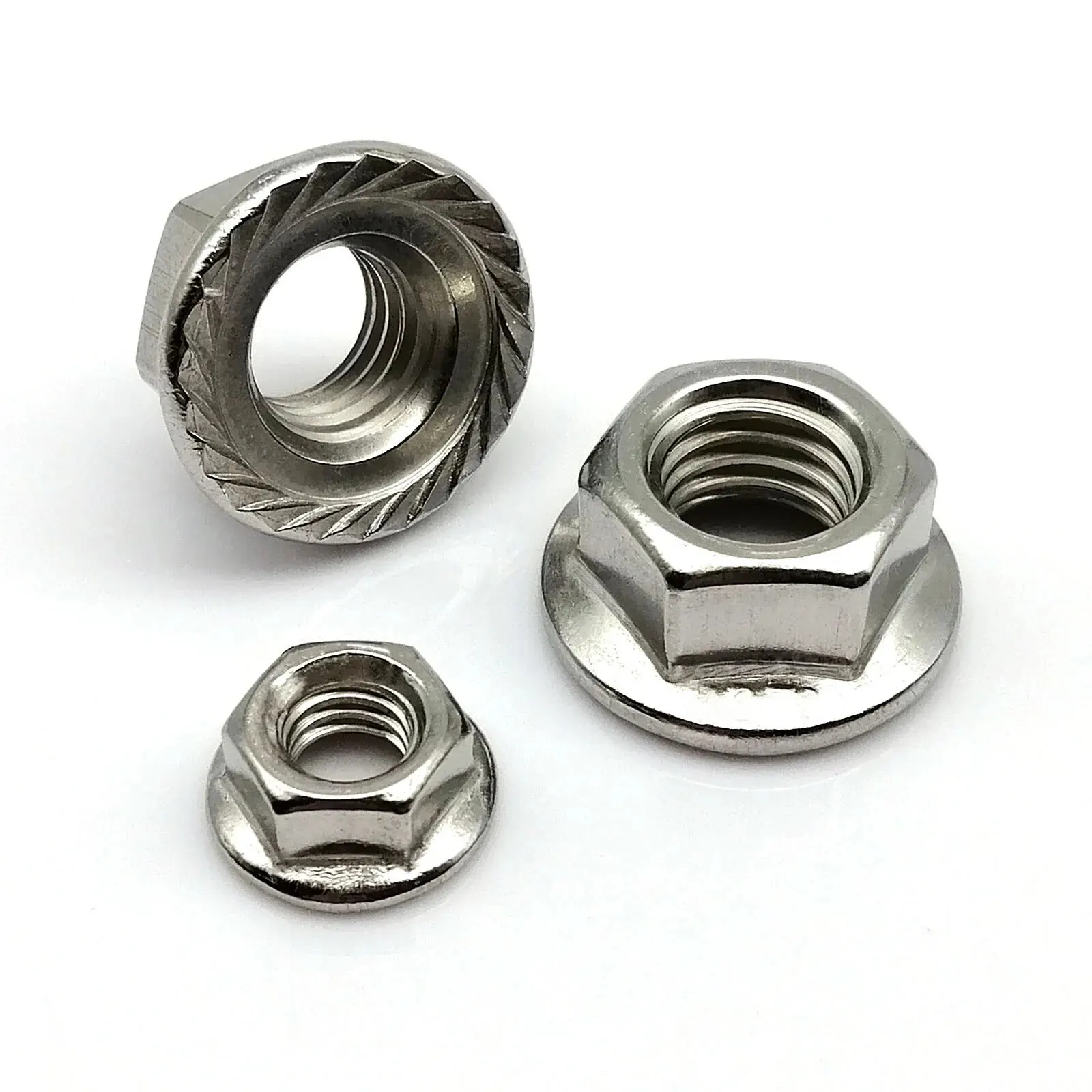 Flange Nut 110pcs/Box Hex Hexagon Serrated Spinlock Lock Nut Set Mix Size M3 M4 M5 M6 M8 Assortment Kit Stainless Steel