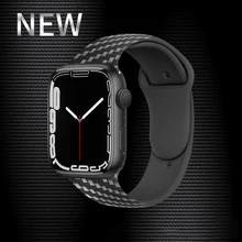 

Carbon Fiber Pattern Watch Band For Apple Watch Strap 45mm 40mm 38/42mm for iWatch 7 6 5 4 3 SE Generation Replacement Band 44mm