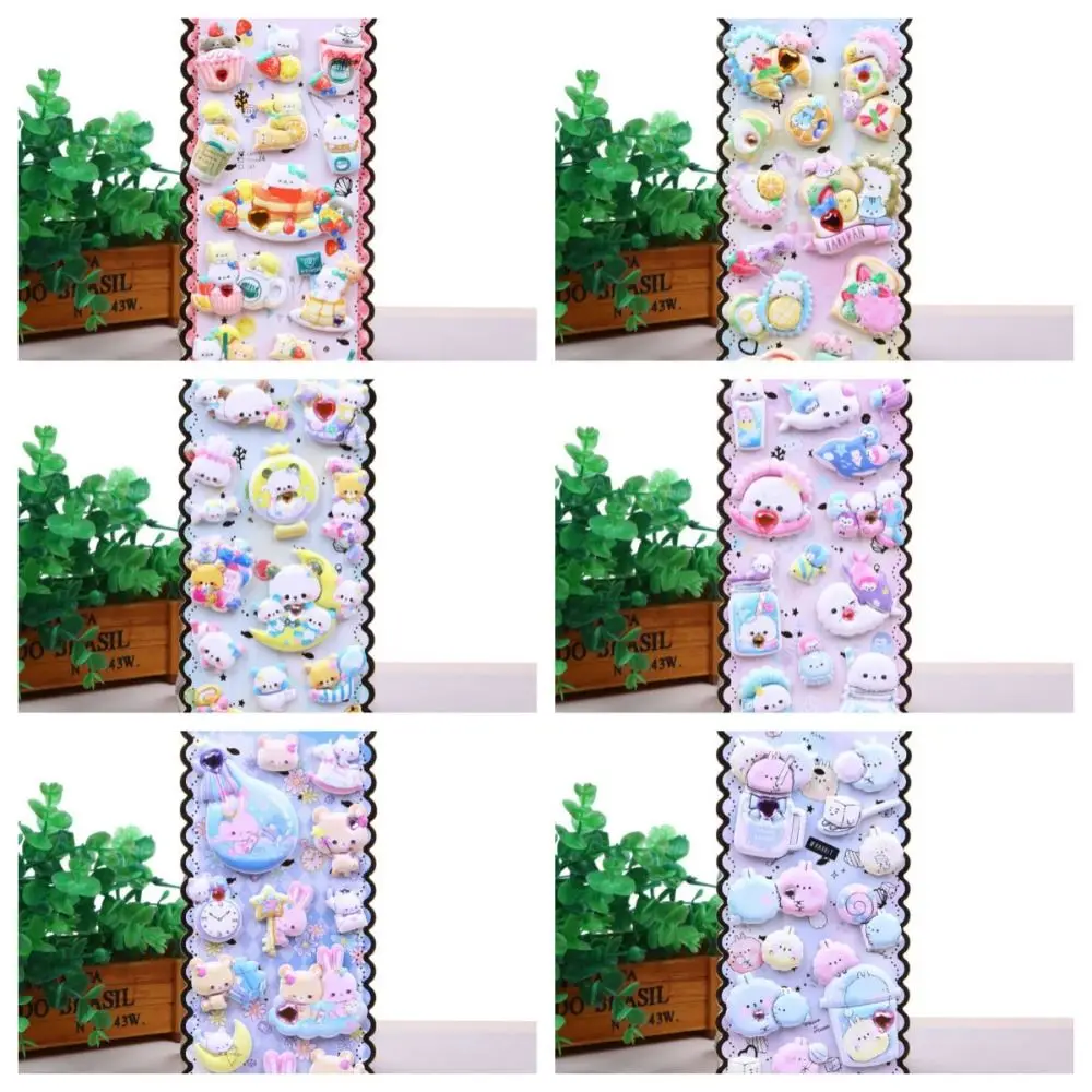 

Cute Colorful Waterproof Penguin Pegasus Pattern Stickers Reusable Hand Ledger Decals Funny Kawaii 3D Puffy Sticker