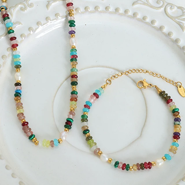 Set Di Gioielli Con Perle D'acqua Dolce Naturali, Set Di Collana - Foto 6