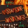 2/4/6/8PCS BBQ Grill Mat Non-stick Mat Heat Resistant Outdoor Baking Reusable Barbecue Party Mat 40x33cm Grill Accessories 6