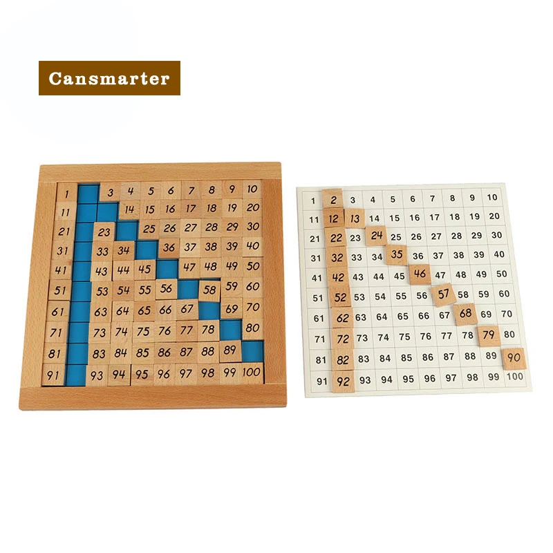 

Baby Toys Montessori Math Wooden Puzzle Game Hundred Board 1-100 Early Teaching Learning Educational Toys for Children