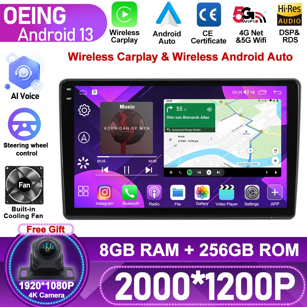 

Android For Volkswagen VW Passat B5 B6 2004 - 2010 Car Radio Multimedia Video Player Navigation Touchscreen Carplay Screen GPS