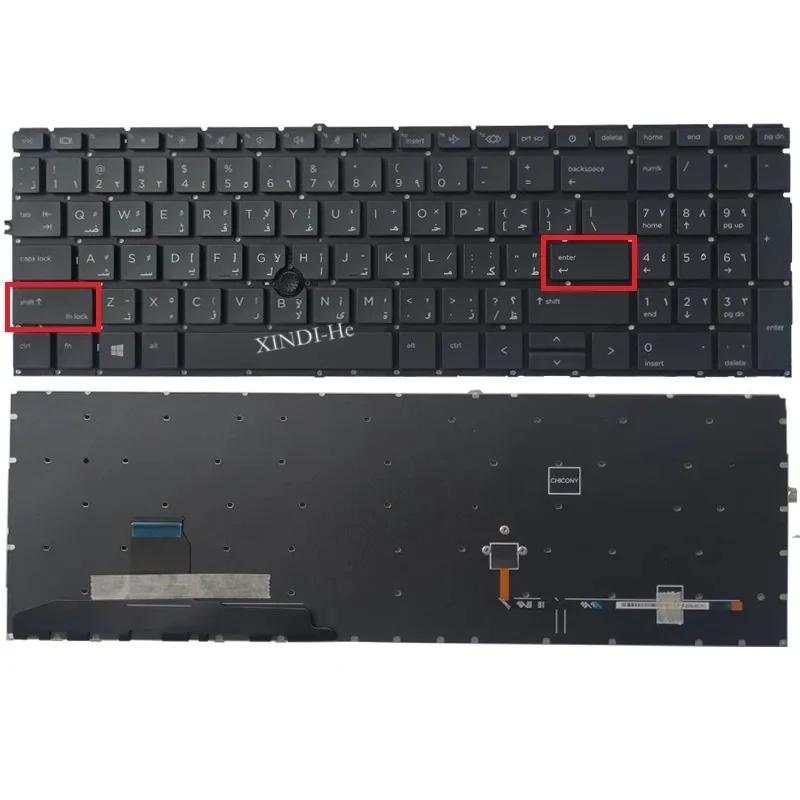 Tastiera Araba Non Retroilluminata Per Hp Elitebook 850 G7 850 G8 855 G7 855 G8 Con Layout Poniter Ar