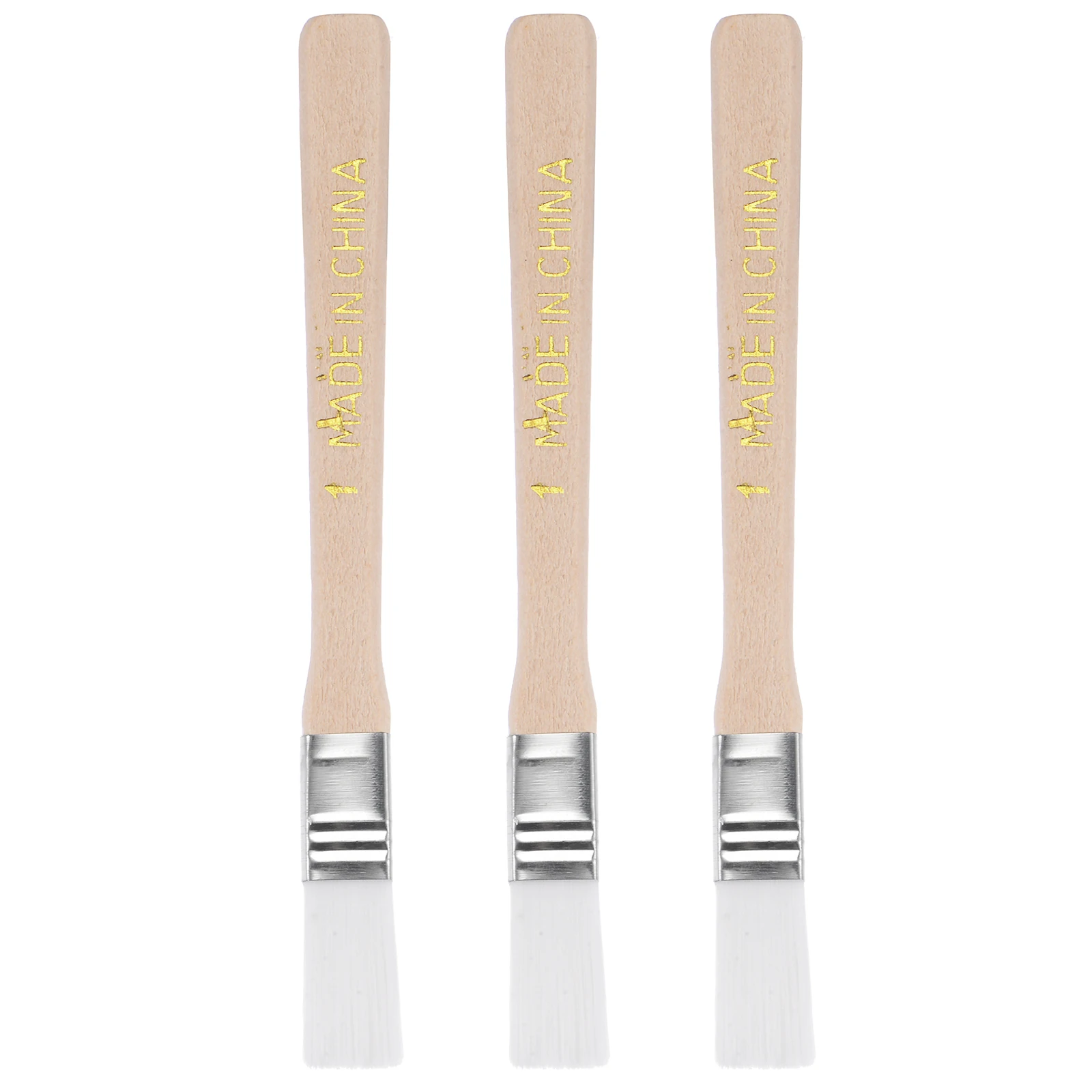 3Pcs 5" Paint Brush 0.47" Width Soft Nylon Bristle with Wood Handle for Wall Cabinets Fences paint brushes