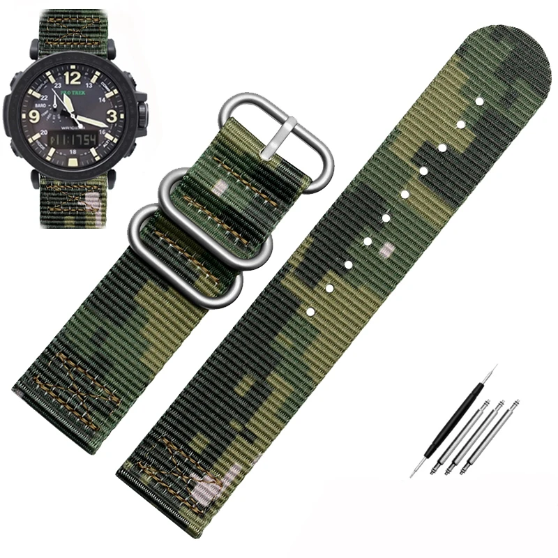 Nuovo Cinturino In Nylon 24Mm Per Casio Protrek Serie Prg-600 Prg-650 Prw-6600 Prg600 Ga2000 Orologio Sportivo All'Aperto