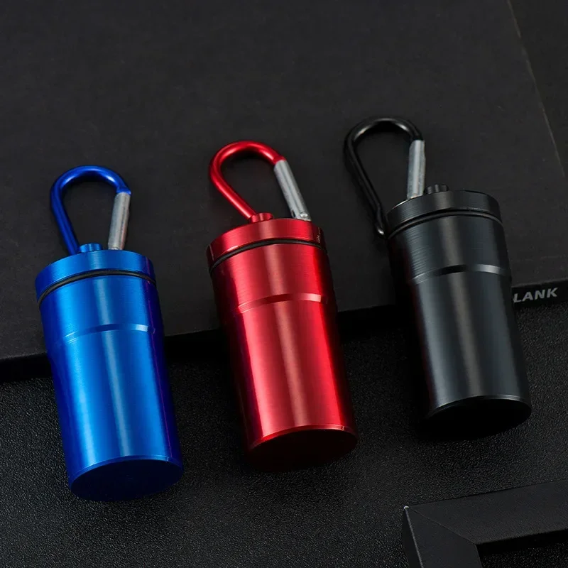 Portable Ashtray 1Pcs Portable Pocket Ashtray with Lid Aluminum Storage Tube Holder Windproof Cigarettes Ashtray with Keychain Ash Tray Outdoor