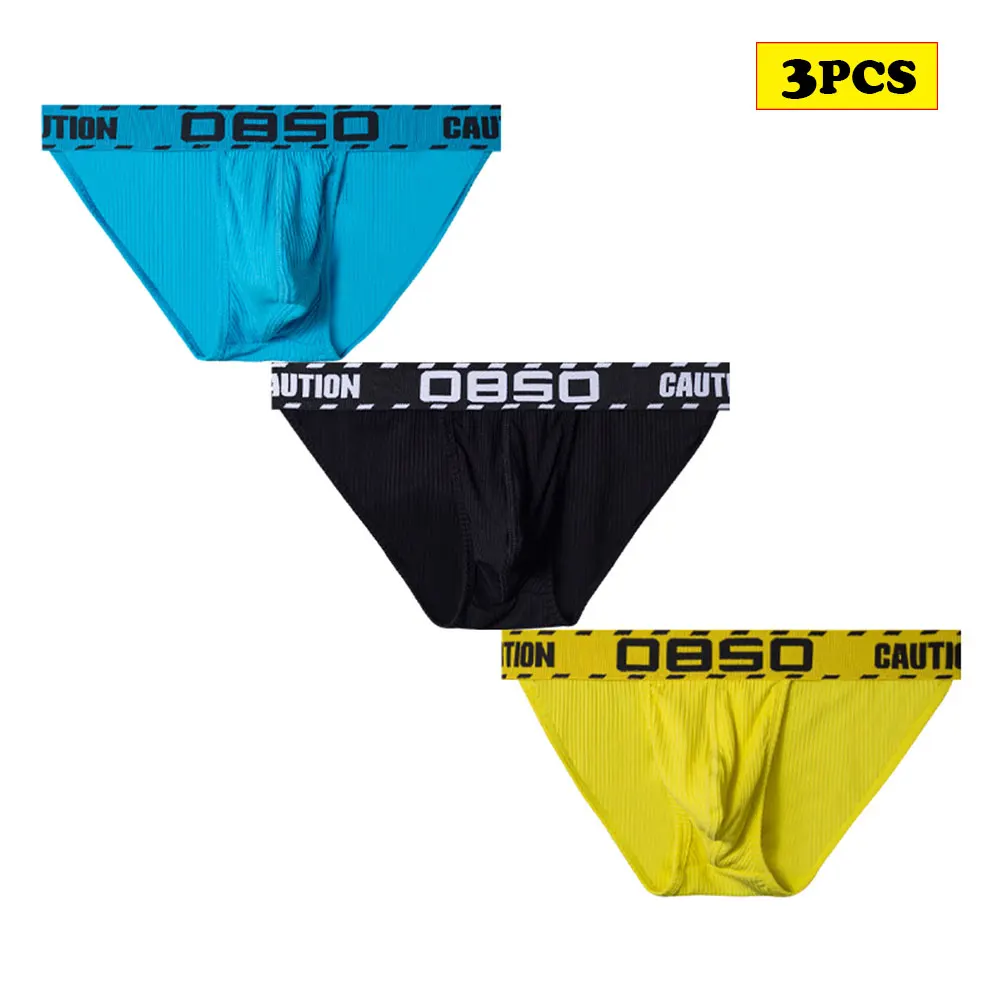 

3PCS/Set Mens Underwear Sexy Lingerie Man Underpants Solid High-leg Sexy Gay Jockstrap Briefs Slip Briefs for Men BS3105