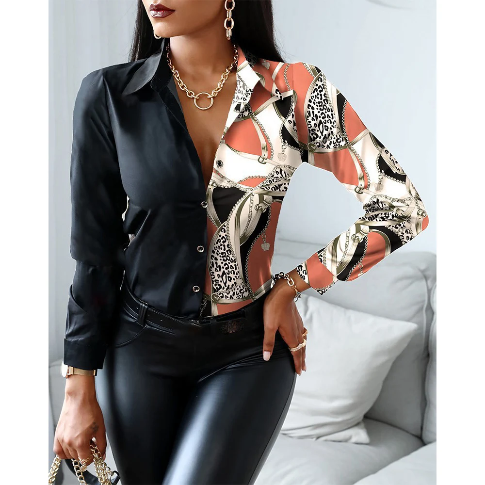 Chemisier Femme Mango Chemisier Léopard GORGLITTER - Manches Longues Femme (Taille XS à L) - Style Décontracté Automnal Haut Leopard Femme