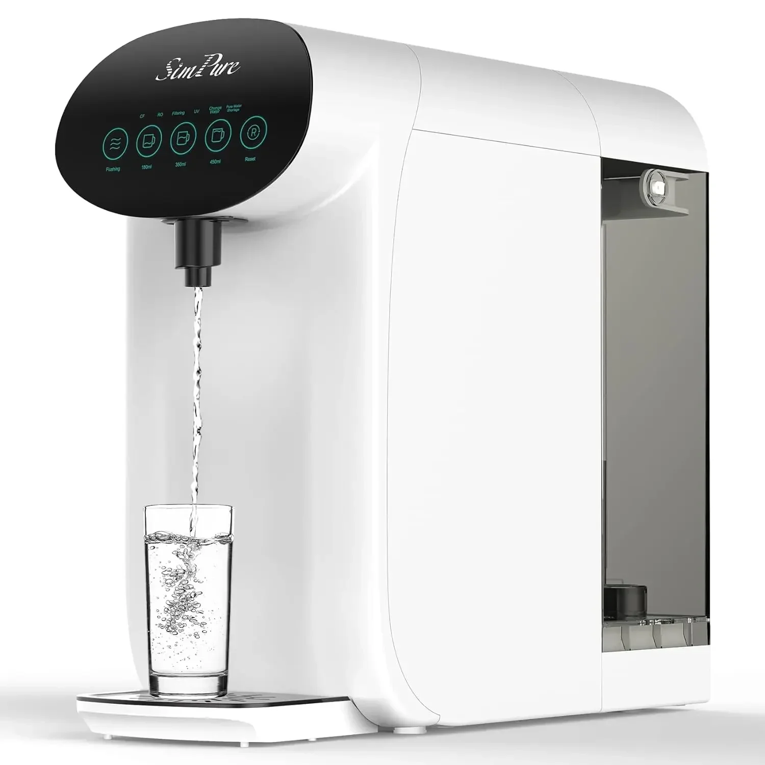 SimPure-Y7P-W UV Countertop Water Filtration System, Reverse Osmosis, Purification, 4 Stage RO Filter