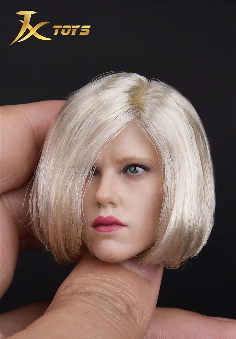

JXtoys 1/6 белые короткие волосы для женщин Solider Scarlett Johansson голова для 12-дюймовых женских экшн-фигурок кукол