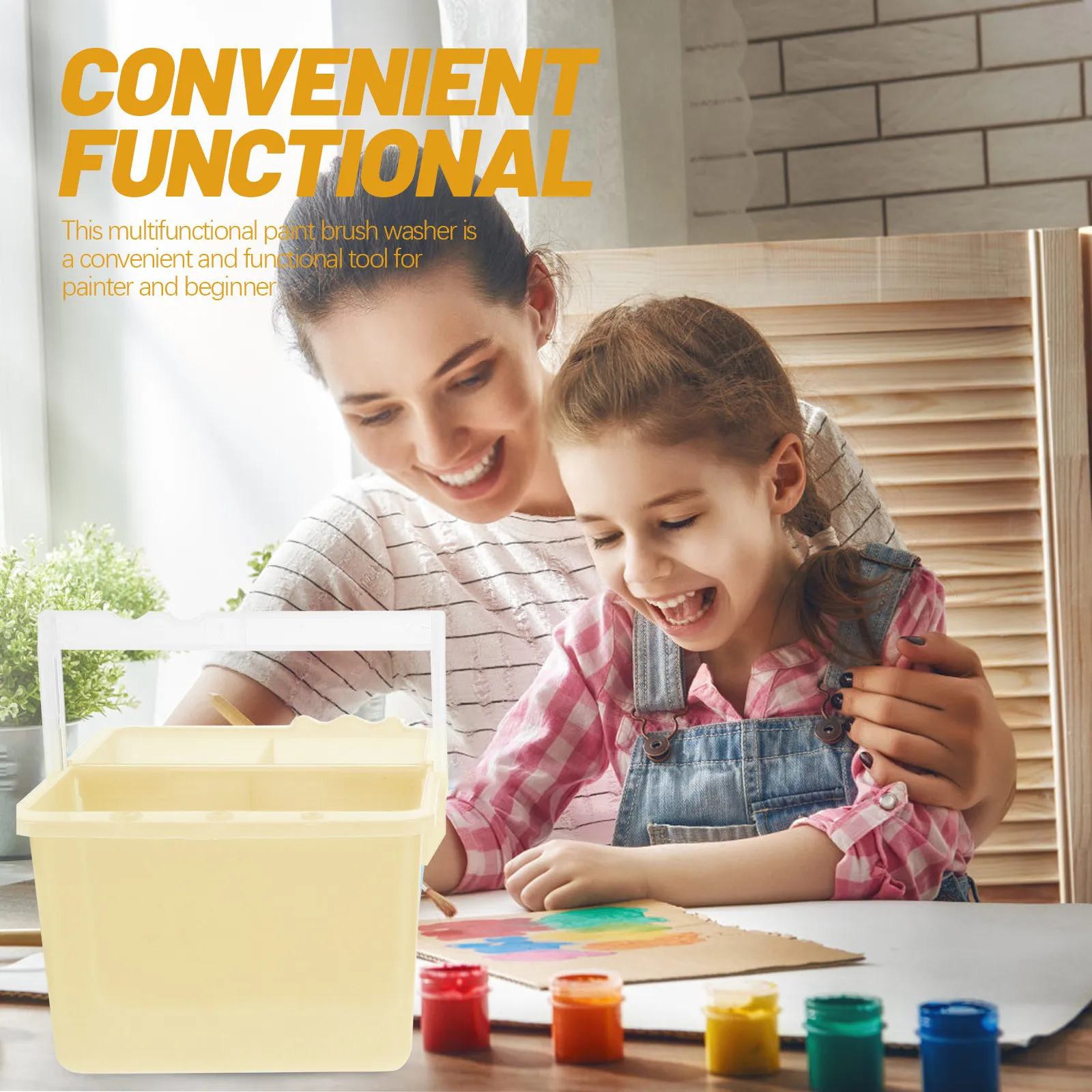 2Pcs 브러시 와셔 다기능 페인트 브러시 클리너 수채화 아크릴 그림용 물통 안전한 PP 소재 편리함