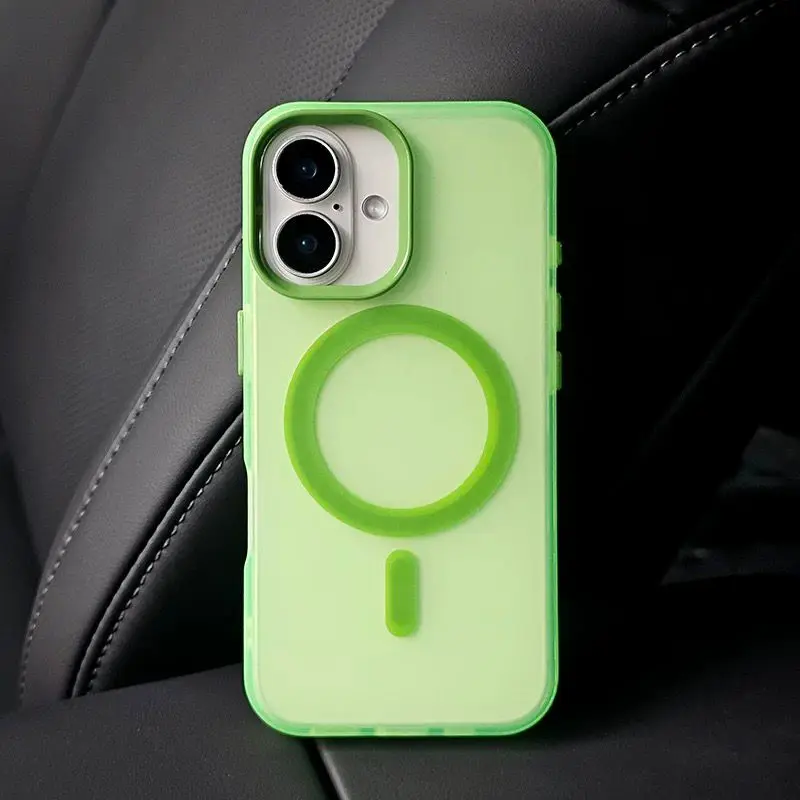 Military Armor Shockproof Magnetic Case - Candy Color Magsafe Wireless Charging Cover