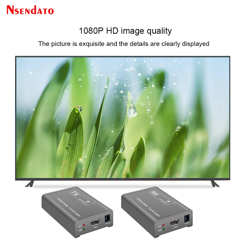 HDMI Extender Over 60M Cat6 Extender HDMI RJ45 1080P HDMI to RJ45 Ethernet Network Cable Extender For TV DVD Camera PC Monitor