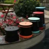 2025 Adjustable Folding Telescopic Stool Portable Outdoor Travel Storage Fishing Chair Rainbow Collapsible Plastic Stool 4