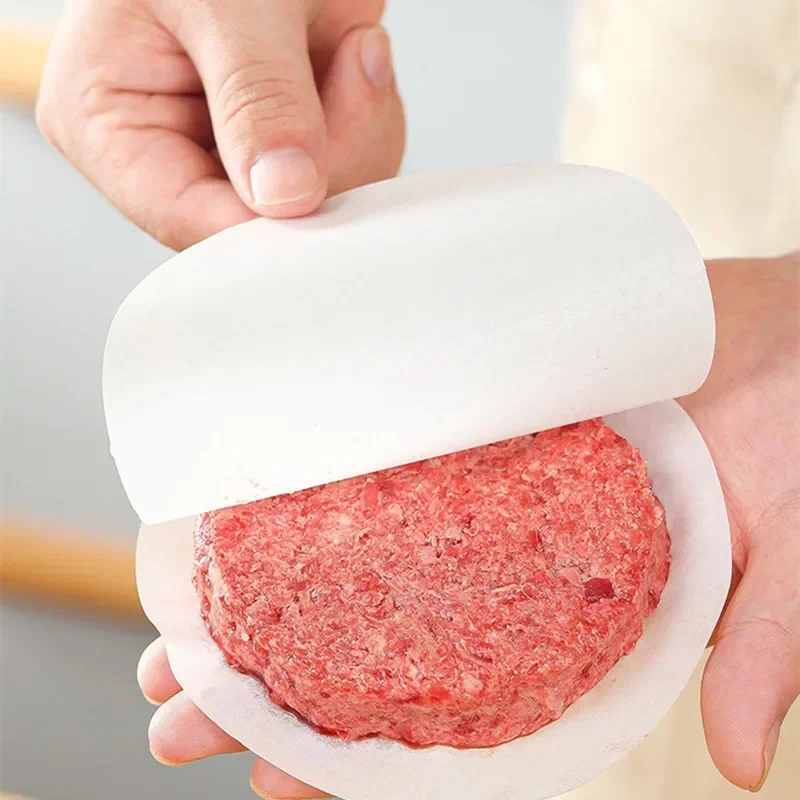 Round Hamburger Pressure Meat Paper, Oil Blotting Oven Grill Sheet, Patty Separation Kitchen Tools, 100Pcs