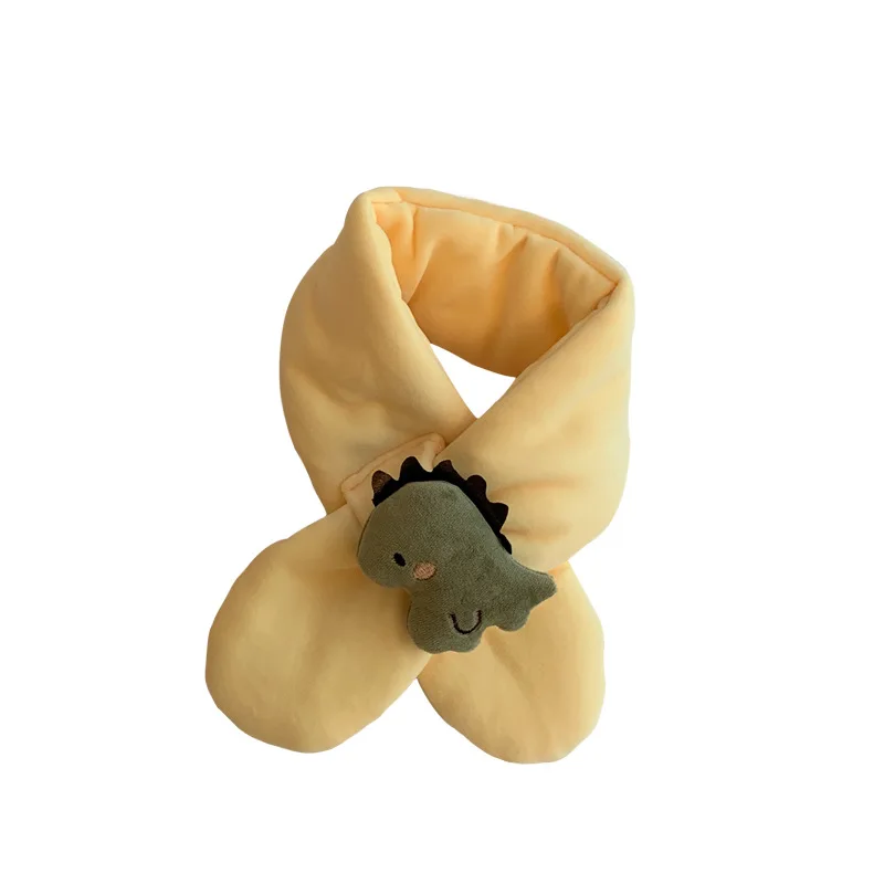 New Children's Scarf Korean Style Autumn and Winter Cartoon Cute Solid Color Baby Scarf  Warm Neck Cover for Boys an