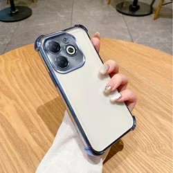 Shookproof Plating Back Cover with Enhanced Four - Corner Protection for Tecno Spark 20 Pro (4jfs blue)