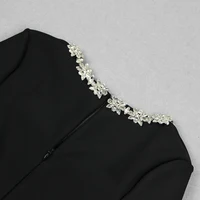 بدلة DEIVE TEGER بأربطة سوداء للنساء ، رقبة مربعة ، ألماس ، خصر مرتفع ، ساق واسعة ، حفلة أنيقة ، جديدة ، 1