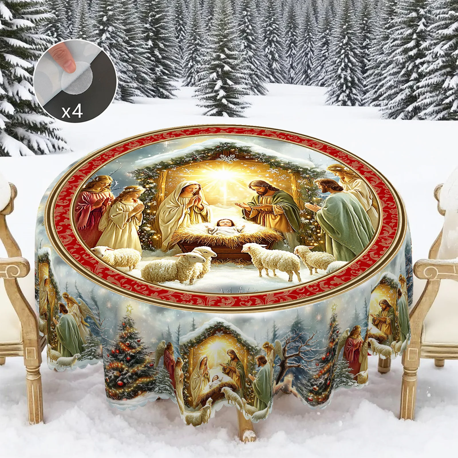 Christmas Nativity Tablecloth Set 5
