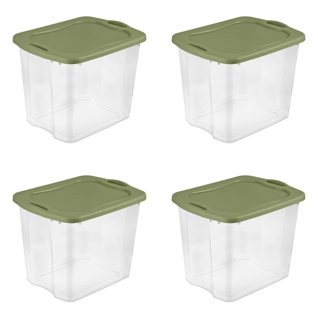 95 Qt. EZ Carry Plastic, Clear/Sage Legume, Set of 4 Storage Bin Storage  Basket - AliExpress