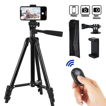 Supporto per treppiede portatile 102 cm Fotografia universale per Gopro iPhone Samsung Xiaomi Huawei Telefono Mini treppiedi da viaggio in alluminio Par