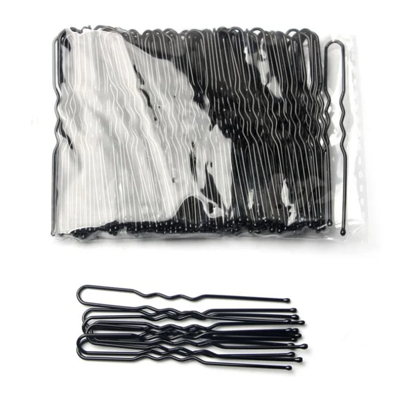 Hair Accessory 50 Pcs/Bag 5 6 7cm U Shaped Alloy Hairpins Waved Hair Clips Simple Metal Bobby Pins Barrettes Bridal Hairstyle Tool Hair Pins