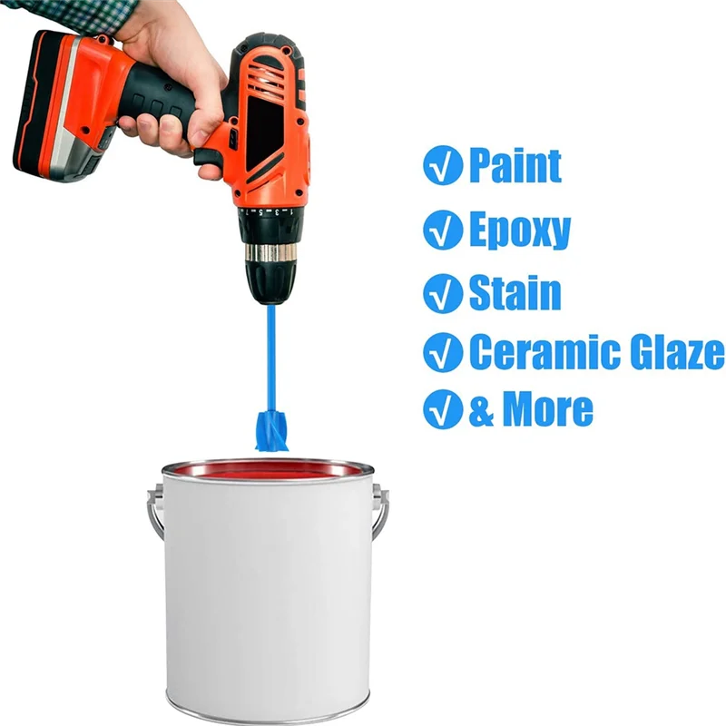 2 Pack Resin Mixer Paddles,Epoxy Mixer Attachment for Drill, Reusable Paint Mixer,For Epoxy Resin,Ceramic Glaze,Silicone HOT
