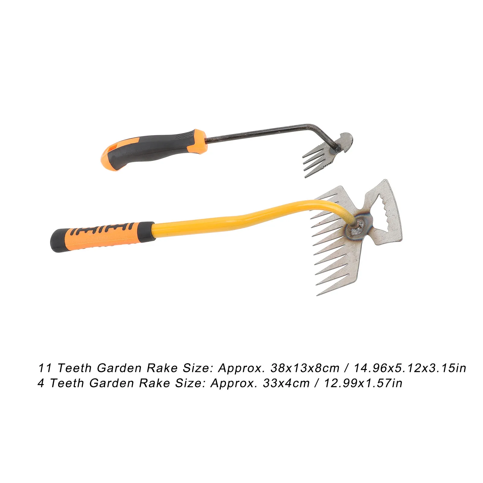 Garden Weeding Rake Ergonomic Garden Hand Rake Multifunctional 4 11 Teeth Efficient Rubber Handle Compact for Cultivating